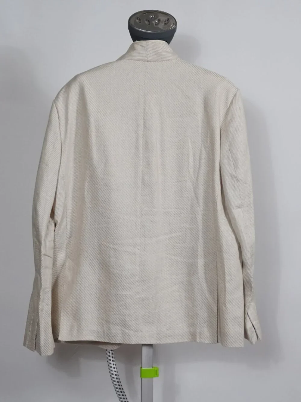 John Varvatos Made in Italy Ivory Herringbone Shawl Collar Blazer Jacket EU 56 X